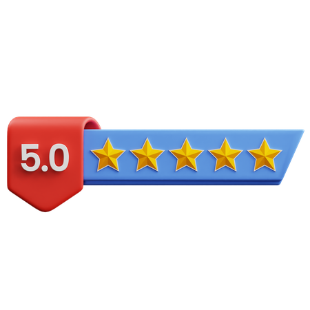 Five Of Five Star Rating  3D Icon