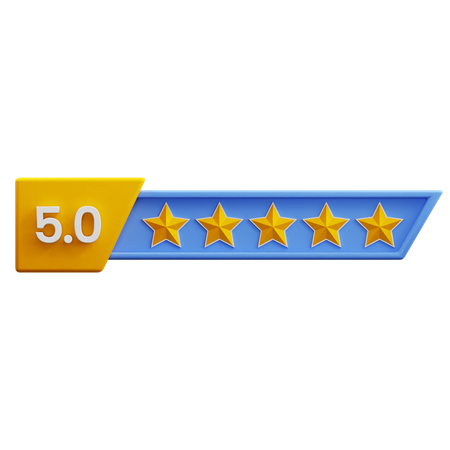 Five Of Five Star Rating  3D Icon