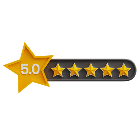 Five Of Five Star Rating  3D Icon