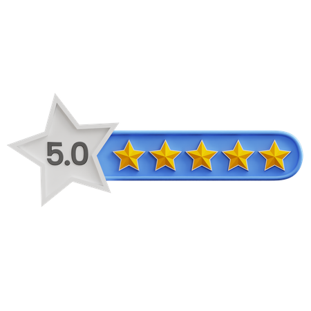 Five Of Five Star Rating  3D Icon