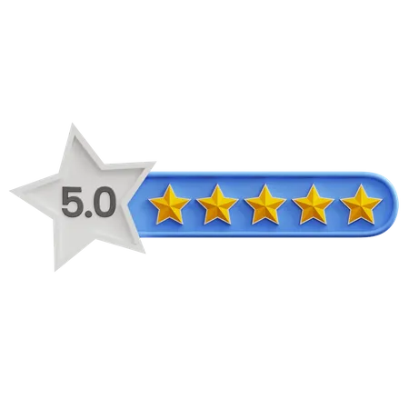 Five Of Five Star Rating  3D Icon