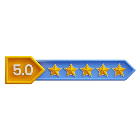 Five Of Five Star Rating  3D Icon