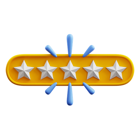 Five Of Five Star Rating  3D Icon