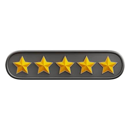 Five Of Five Star Rating  3D Icon