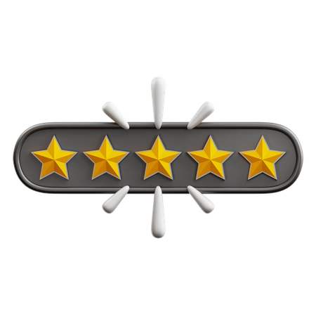 Five Of Five Star Rating  3D Icon