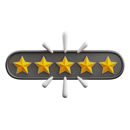 Five Of Five Star Rating  3D Icon