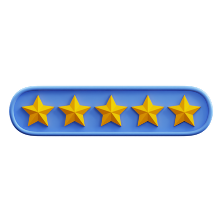 Five Of Five Star Rating  3D Icon