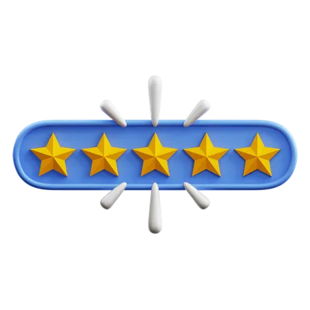 Five Of Five Star Rating  3D Icon