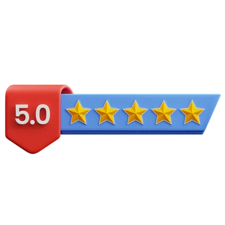 Five Of Five Star Rating  3D Icon