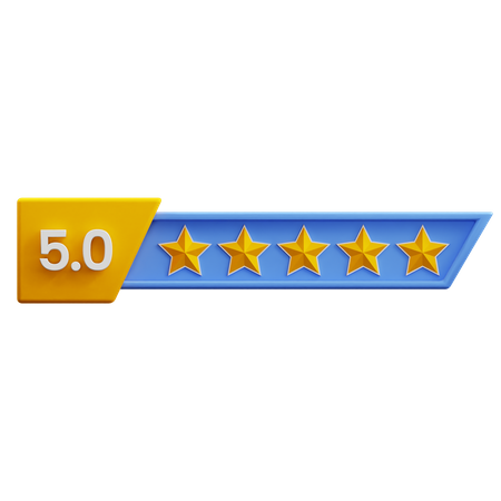 Five Of Five Star Rating  3D Icon