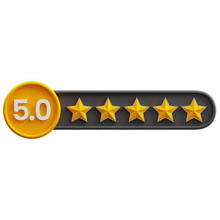 Five Of Five Star Rating  3D Icon