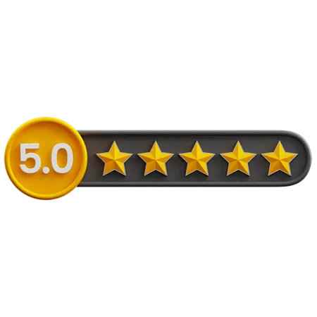 Five Of Five Star Rating  3D Icon