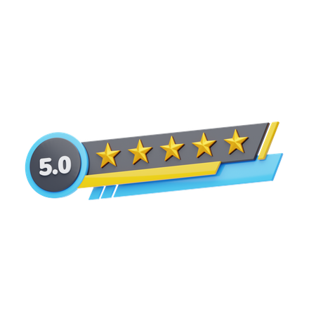 Five Of Five Star Rating  3D Icon