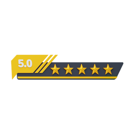 Five Of Five Star Rating  3D Icon