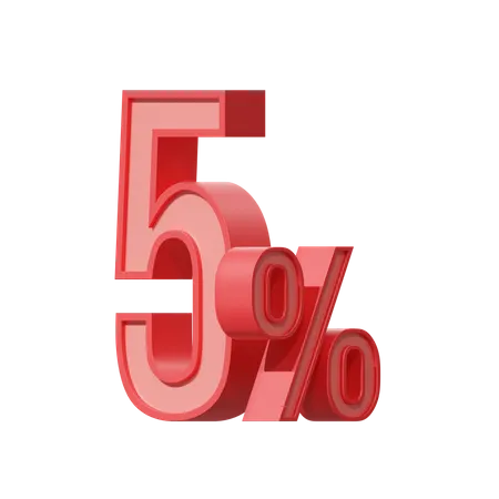 Five Percent  3D Icon