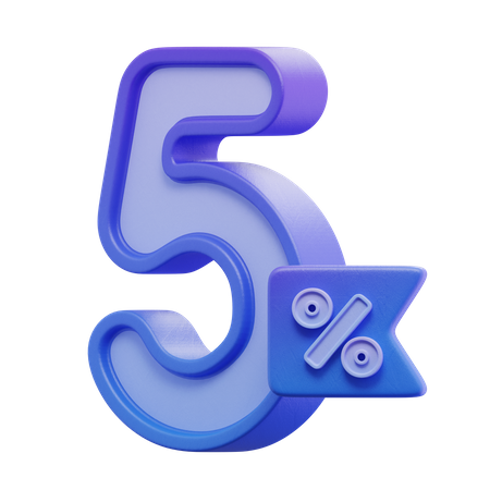 Five Percent  3D Icon