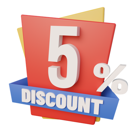 Five Percent Discount  3D Icon