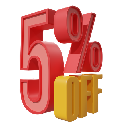 Five Percent Off  3D Icon