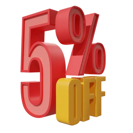 Five Percent Off  3D Icon