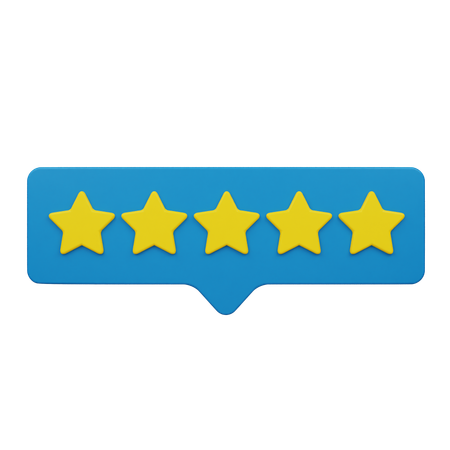 Five Rating Chat Label  3D Icon
