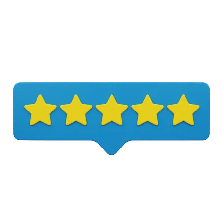 Five Rating Chat Label  3D Icon
