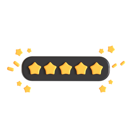 Five Rating Stars  3D Icon