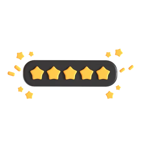 Five Rating Stars  3D Icon