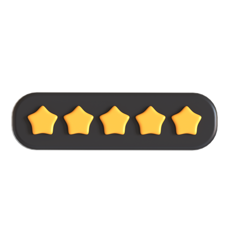 Five Rating Stars  3D Icon
