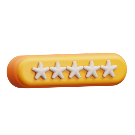 Five Rating Stars  3D Icon