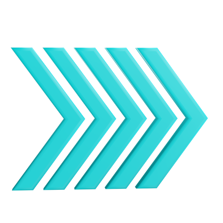 Five Right Chevron  3D Icon