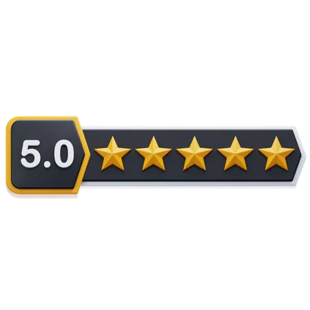 Five Star Rating  3D Icon