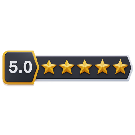 Five Star Rating  3D Icon