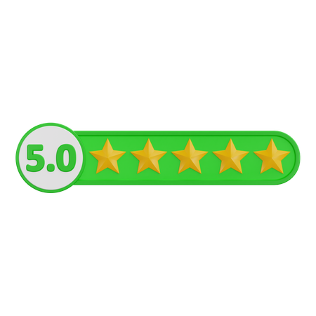 Five Star Rating  3D Icon