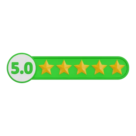 Five Star Rating  3D Icon