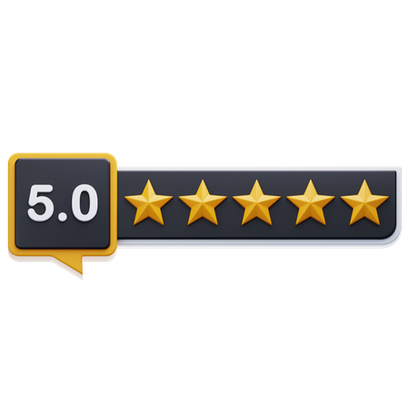 Five Star Rating  3D Icon