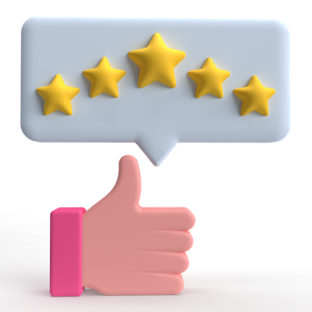 Five Star Rating  3D Icon