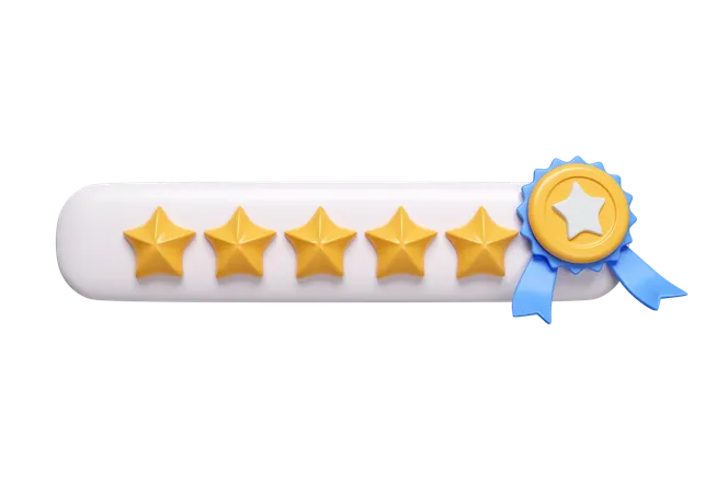 Five Star Rating  3D Icon