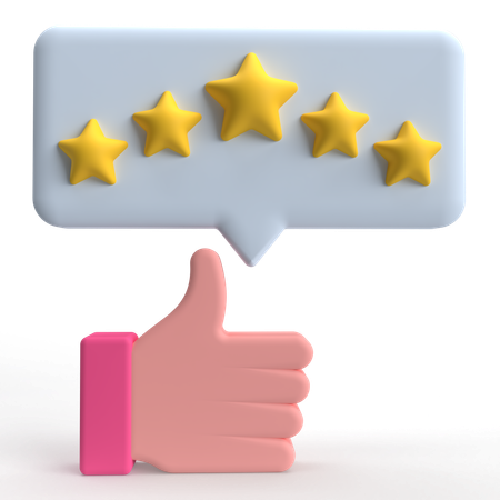 Five Star Rating  3D Icon