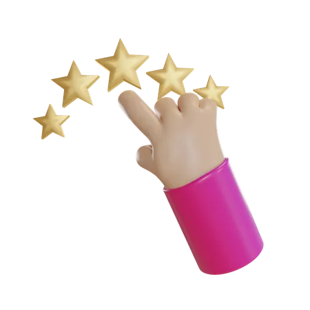 Five Star Rating  3D Illustration