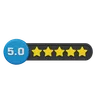 Five Star Rating Circle Label