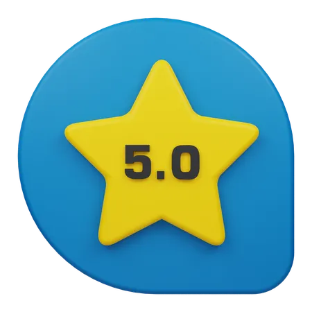 Five Star Rating Comment  3D Icon