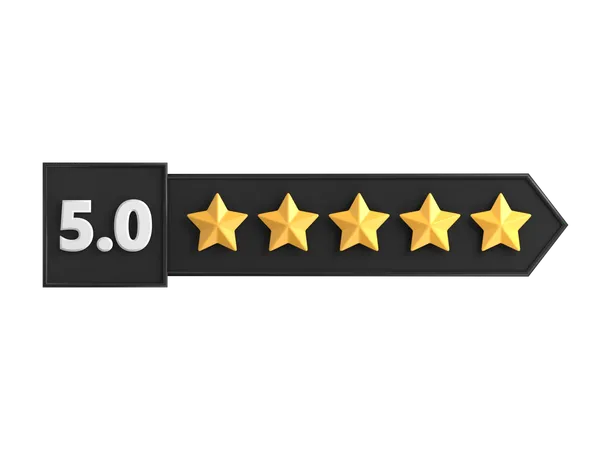 Five Star Rating Label 3 D Icon 3D Icon
