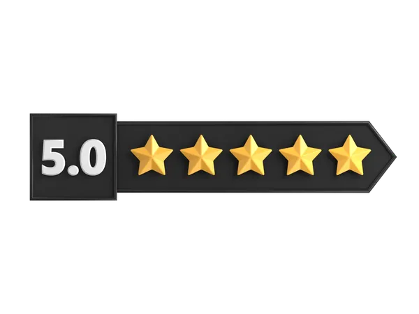 Five Star Rating Label  3D Icon