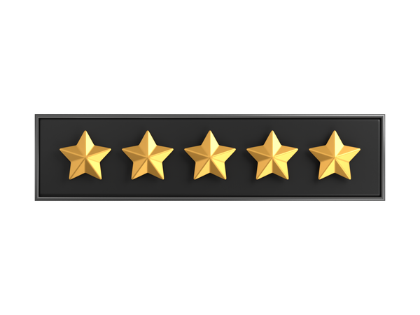 Five Star Rating Label  3D Icon