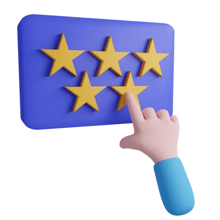 Five Star Review 3 D Illustration Contains PNG BLEND And OBJ Files 3D Icon