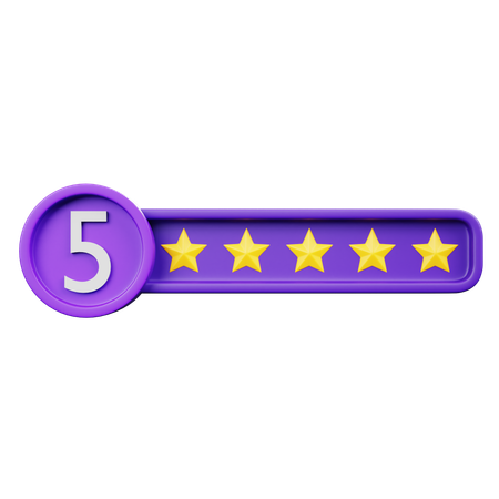 Five Stars  3D Icon