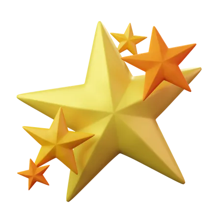 Five Stars  3D Illustration