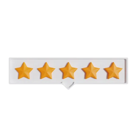 Five Stars Feedback  3D Icon