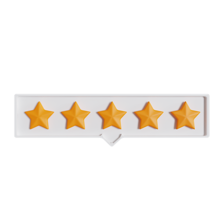Five Stars Feedback  3D Icon