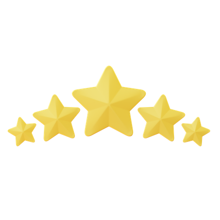 Five Stars Rating  3D Icon